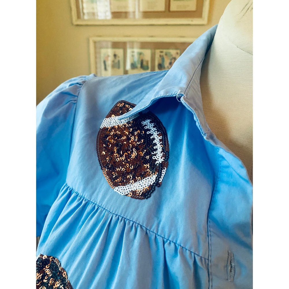 Peach Love California Light Blue Sequin Football Mini Dress - Picture 3 of 8